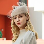 Χαμηλού Κόστους Καπέλα Γιορτής-100% Μαλλί Καπέλο Ντέρμπι / Καπέλα με Φιόγκος 1 τεμ Causal / Καθημερινά Ρούχα Ακουστικό