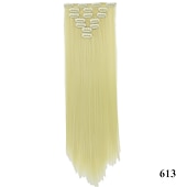 levne Clip in Extensions-yaki rovné syntetické vlasy 24 palcové prodloužení vlasů clip in / na 1ks / balení hladké dámské dívčí
