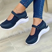 preiswerte Damen-Sneaker-Atmungsaktive Mary-Jane-Sneaker aus Mesh für Damen mit Klettverschluss – leichte Freizeit-Wanderschuhe