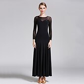 voordelige Ballroom danskleding-Ballroomdansen Kleding Pure Kleur Tule Dames Prestatie Opleiding Lange mouw Polyester