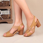 abordables Sandales femme-Sandales à talons compensés kaki pour femmes avec brides élastiques et bout ouvert, chaussures d&#039;été confortables pour la marche, le bureau et les tenues décontractées quotidiennes