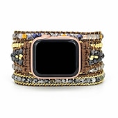cheap Apple Watch Bands-Handmade Braided Rope Compatible with Apple Watch band Women Multilayer Beaded Beads Strap Replacement Wristband for 38mm 40mm 41mm 42mm 44mm 45mm 49mm iwatch Series Ultra 8 7 6 SE 5 4 3 2 1