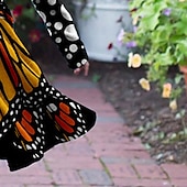 tanie Sukienka motyl 3D-Dziewczyny &#039; 3D Zwierzę Motyl Sukienka Długi rękaw Druk 3D Jesień Zima Urlop Codzienny Święto Śłodkie Codzienny Słodkie Dzieci 3-10 lat Sukienka rozkloszowana Sukienka A line Nad kolano Regularny
