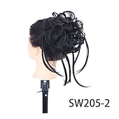 abordables Queue-de-cheval-chignon désordonné morceau de cheveux super long ébouriffé chignon extensions chignon cheveux ondulés wrap queue de cheval postiches cheveux chouchous avec élastique bande de cheveux pour femmes