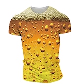 お買い得  3D Tシャツ-男性用 男女兼用 グラフィック バブル ビール Tシャツ 半袖 Tシャツ 3Dプリント ラウンドネック シャツ ストリートファッション ベーシック 日常 週末 A B C 春夏 秋冬 衣類 アジア人サイズ S M L XL XXL 3XL