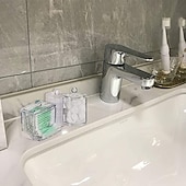 economico organizzatore del bagno-scatola portaoggetti per tamponi di cotone acrilico portatile trasparente per trucco batuffolo di cotone contenitore cosmetico custodia per gioielli in cristallo senza tamponi di cotone