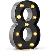 economico Luci decorative-luci a led per alfabeto e marquee arabe, lettere nere alimentate a batteria led per eventi, matrimoni, feste, compleanni, casa, bar, nuovo design, nero fresco