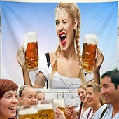 halpa Oktoberfest-oktoberfest juhlaseinä tapetti taide sisustus huopa verho riippuva koti makuuhuone olohuone sisustus polyesteri olut saksalainen baijerilainen