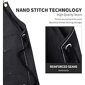 economico grembiule-grembiule da cuoco nero per uomo donna con tasca, grembiule da lavoro in tela di cotone incrociato sul retro resistente regolabile