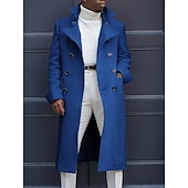 preiswerte Herren-Blazer &amp; -Anzüge-Herren Wintermantel Peacoat Geschäft Casual Winter Polyester Windundurchlässig warm halten Oberbekleidung Bekleidung Stilvoll Casual nicht druckbar Einfarbig Tasche Ständer Einreihiger Verschluss