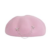 preiswerte Partykappen-Hüte 100% Wolle Baskenmütze Fischerhut Party / Abend Casual Modisch Elegant Mit Sanft Pure Farbe Kopfschmuck Kopfbedeckung