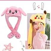 cheap Novelty Toys-Glowing Plush Ear Moving Jumping Rabbit Hat Funny Glowing Ear Moving Bunny Hat Cosplay Festival Party Hat 5-18 Years and Adult