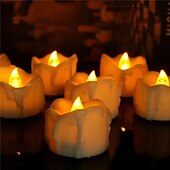 levne Vánoční osvětlení-12/24 ks svíček svítí led čajové svíčky blikající bezplamenná teplá bílá pro osvětlení halloween party 12x 24x dodáváno s baterií