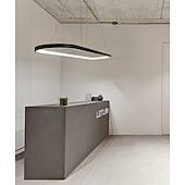 economico Luci Isola cucina-Lampada a sospensione a led 1 luce 70c/90m 40w design ovale rettangolo alluminio finiture verniciate nere lampada moderna per sala da pranzo ristorante bar 110-240v solo dimmerabile con telecomando