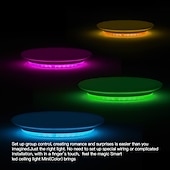 お買い得  シーリングライト調光可能タイプ-スマート LED シーリング ランプ 12 インチ 28 w フロント ウォーム ホワイト ライトとバック rgb 色を変更する組み込みベッドルーム ランプ アプリと音声制御タイミング Alexa google ホーム ac100-240v と互換性があります。