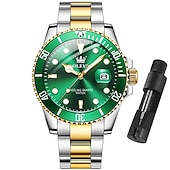 economico Orologi al quarzo-OLEVS Orologi Al Quarzo da Uomo Top Brand Lusso Business Impermeabile Luminosa Grande Cassa Orologi da Polso Sportivi in Acciaio Inossidabile