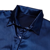 женская пижама ночная рубашка платье pjs чистый цвет мода простой комфорт вечеринка дом кровать атлас v-образный вырез половина рукава лето весна Недорогие Женские ночные рубашки и сорочки-женская пижама ночная рубашка платье pjs чистый цвет мода простой комфорт вечеринка дом кровать атлас v-образный вырез половина рукава лето весна