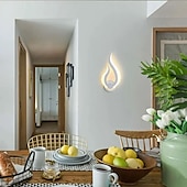 abordables Apliques de pared LED-Lightinthebox Lámparas de pared LED de 1 luz de 31 cm, apliques de pared con diseño en forma de fuego, tiendas/cafeterías de estilo minimalista moderno, aplique de acrílico genérico 10w ip44