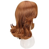 billige Filmkarakter parykker-prinsesse peachwig oransje kort cosplay parykk for kvinner 60-tallet 70-tallet retro dame cosplay fest halloween parykker