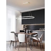 economico Luci Isola cucina-Lampada a sospensione a led 1 luce 70c/90m 40w design ovale rettangolo alluminio finiture verniciate nere lampada moderna per sala da pranzo ristorante bar 110-240v solo dimmerabile con telecomando