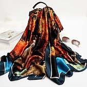 economico Sciarpe-sciarpa di seta delle donne di inverno della stampa di modo della signora della spiaggia dello scialle sciarpe caldo liscio foulard hijab femminile