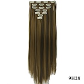 levne Clip in Extensions-yaki rovné syntetické vlasy 24 palcové prodloužení vlasů clip in / na 1ks / balení hladké dámské dívčí