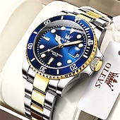 economico Orologi al quarzo-OLEVS Orologi Al Quarzo da Uomo Top Brand Lusso Business Impermeabile Luminosa Grande Cassa Orologi da Polso Sportivi in Acciaio Inossidabile