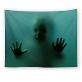 billige halloween veggtepper-halloween fest veggteppe kunst dekor teppe gardin hengende hjem soverom dekorasjon polyester spøkelse skrekk skygge halloween dekorasjoner