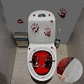 billige Halloween klistremerker-halloween vanntett halloween horror natt blod hånd toalett klistremerke skrekk halloween serie skjelett gresskar heks