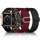 お買い得  Apple Watch Bands-3パック Solo Loop と互換性があります Apple Watch ウォッチバンド 38mm 40mm 41mm 42mm 44mm 45mm 49mm 弾性ある メタルクラスプ 伸縮性 ナイロン 交換用時計バンド のために iwatch Ultra 2 Series 9 8 7 SE 6 5 4 3 2 1