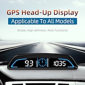 זול תצוגה עילית (עיניים על הכביש)-מד מהירות GPS דיגיטלי אוזניות אוניברסליות לרכב צג lcd גדול 5.5 אינץ&#039; הוד עם מהירות קמ&quot;ש התראה על עייפות נהיגה אזהרה על מהירות יתר מד נסיעה לכל כלי הרכב