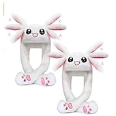 cheap Novelty Toys-Glowing Plush Ear Moving Jumping Rabbit Hat Funny Glowing Ear Moving Bunny Hat Cosplay Festival Party Hat 5-18 Years and Adult