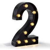 economico Luci decorative-luci a led per alfabeto e marquee arabe, lettere nere alimentate a batteria led per eventi, matrimoni, feste, compleanni, casa, bar, nuovo design, nero fresco