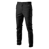 economico Chino-pantaloni cargo da uomo elastico in vita tasche multiple pantaloni a tutta lunghezza casual anelastico tinta unita sport all&#039;aria aperta vita media verde militare nero kaki blu navy s m l xl xxl