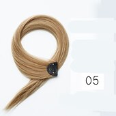 cheap Clip in Extensions-color wig Straight Synthetic Hair 24 inch Hair Extension Clip In / On 1pc / pack Soft Women&#039;s Girls&#039;