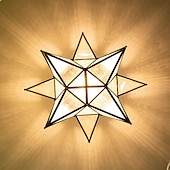 voordelige Plafondlampen-led ceilling licht messing moravische ster lamp inbouw colloid lamp zaad glazen kap boho marokkaanse plafondlamp keuken entree