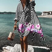 cheap Shirt Dresses-Women&#039;s Shirt Dress Casual Dress Swing Dress Midi Dress Outdoor Winter Dress Daily Fashion Stylish Shirt Collar Rolled Cuff High Low dress Long Sleeve Summer Spring Fall 2023 Loose Fit