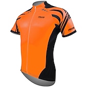 abordables Maillots pour hommes-Homme Maillot Velo Cyclisme Manche Courte Cyclisme Maillot Top avec 3 poches arrière VTT Vélo tout terrain Vélo Route Respirable Séchage rapide Résistant aux ultraviolets Zip frontal Blanche Jaune