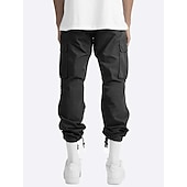 economico Pantaloni cargo-Per uomo Pantaloni cargo Coulisse sulle gambe Tinta unica Ripstop Traspirante Fine settimana Abbigliamento di strada Classico Informale Nero Giallo