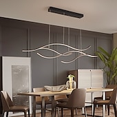 cheap Island Lights-100/120 cm LED Pendant Light Wave Design Line Design Black Gold  Metal Artistic Style Modern Style  Office, Shops Stylish Painted Finishes Artistic LED 110-120V 220-240V