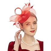 economico Fascinator-fascinators Piume Cappello Portapillole Matrimonio Kentucky Derby Coppa di Melbourne cocktail Astco reale Fiore Elegante Con Colore Puro Copricapo Copricapo