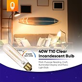 abordables Ampoules incandescentes-T10 vintage edison ampoule 40 watts dimmable antique tubulaire ancienne ampoule à incandescence blanc chaud e26/e27 base lampe en verre ambré pour luminaires décoratifs ac220v ac110v