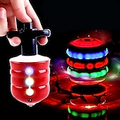 abordables Jouets Lumineux-Gyroscope rotatif avec son et lumière LED, toupie style pressage/imitation bois/magnétique clignotant, jouets lumineux pour enfants, cadeau pour garçon&amp;amp;filles