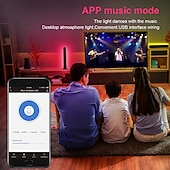 Недорогие Умный ночной свет-Bluetooth APP WiFi светодиодная умная лампа Лента RGB Атмосферное освещение Музыкальная синхронизация 12 режимов TV Wall Компьютерная игровая комната Декоративный ночник