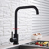 cheap Rotatable-Stainless Steel Kitchen Sink Mixer Faucet, 360 Swivel Single Handle Kitchen Taps Deck Mounted, with Hot and Cold Water Hose Vessel Taps