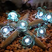 abordables Guirlandes lumineuses USB-Guirlande lumineuse décorative tortue de mer 5.7m 40leds usb plug-in fil de cuivre argenté guirlande lumineuse thème plage pour projets de décoration intérieure extérieure (télécommande blanc froid