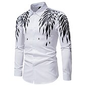 abordables camisas de esmoquin para hombre-Hombre Camisa camisa de baile Graphic Diario Negro Blanco Todas las Temporadas Ropa Estampado