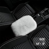 abordables Reposacabezas para coche-Funda de Consola Central de Auto Universal Funda de Apoyabrazos de Piel de oveja de cuero genuino Protector Esponjoso