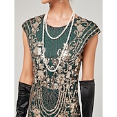 economico Abiti degli anni '20-Anni Ruggenti Anni 1920 Lunghezza al ginocchio Vestito Abito Flapper Abito da Ballo Normale Cortissima Il grande Gatsby Charleston Invitato al matrimonio Paillettes Frangia con nappe Scollo Tondo