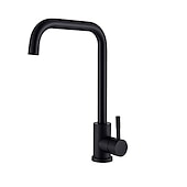 cheap Rotatable-Stainless Steel Kitchen Sink Mixer Faucet, 360 Swivel Single Handle Kitchen Taps Deck Mounted, with Hot and Cold Water Hose Vessel Taps